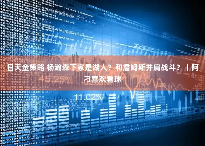 日天金策略 杨瀚森下家是湖人？和詹姆斯并肩战斗？｜阿刁喜欢看球